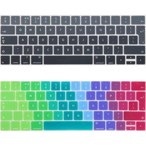 English EURO Enter keyboard Cover for 2016-2018 Macbook Pro 13 15 inch with Touch Bar New Model A1706 A1707