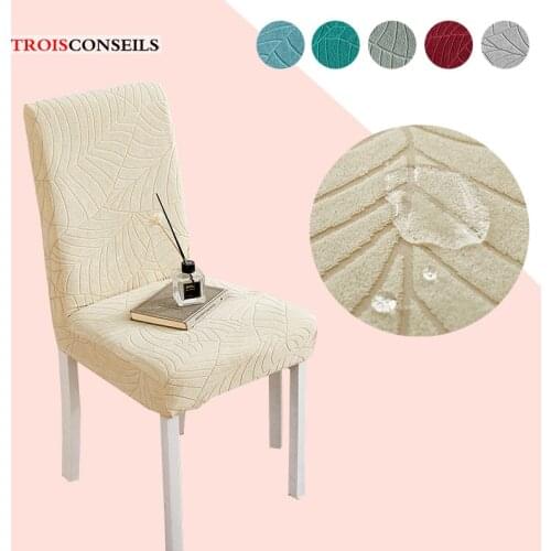 Waterproof Elastic Chair Cover With Back Dining Room Chair Covers Jacquard Covers For Chairs For Kitchen Wedding Hotel Banquet