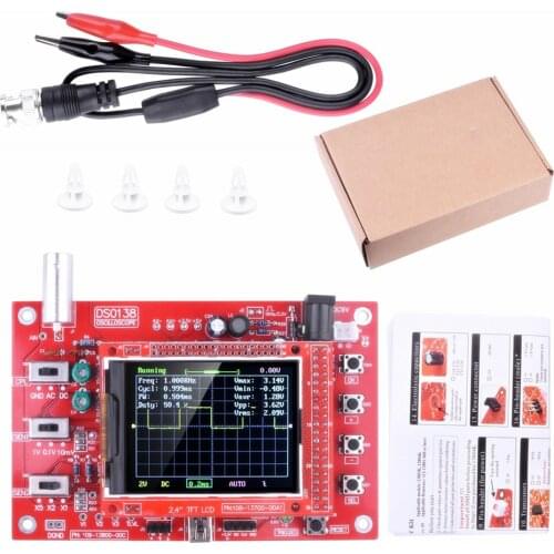 DSO138 2.4" TFT Pocket-size Digital Oscilloscope Kit DIY Parts Handheld + Acrylic DIY Case Cover Shell for DSO138