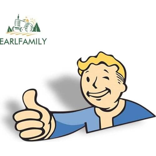 EARLFAMILY 13cm x 8.4cm for Fallout Peek Car Stickers Campervan Decal Anime Windows Car Assessoires Waterproof Sunscreen Decor