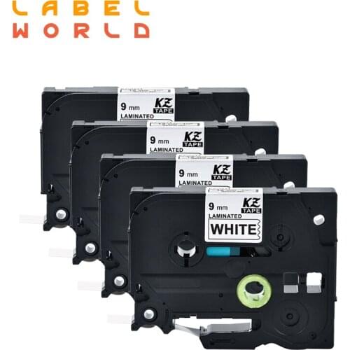 Label World Tze221 9mm Compatible laminated tze-221 Black on white Label Tape tz-221 for brother p-touch 4 Units