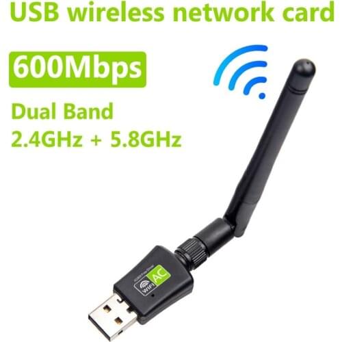 Kebidu Dual Band 5Ghz 2.4Ghz 600Mbps USB Wireless Network Cards WiFi Adapter for Desktop/Laptop/PC Free Driver Wholesale