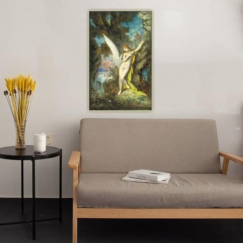 Leda and the Swan by Gustave Moreau Canvas Art Oil Painting Artwork Aesthetic Picture Poster Wall Hanging Decor Home Decoration