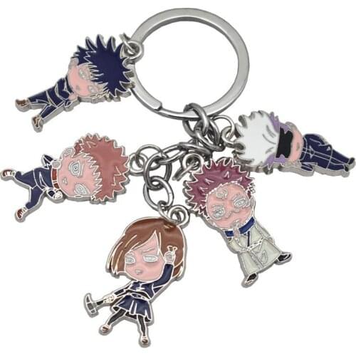 Anime Jujutsu Kaisen Gojo Satoru Itadori Yuji Cosplay Metal Keychain Key Holder Antique Alloy Unisex Jewelry Accessories Props