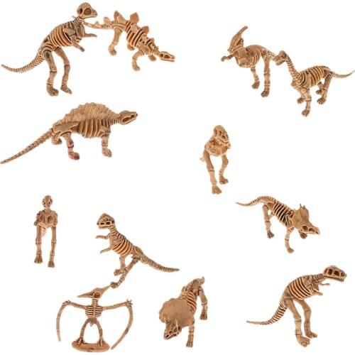 Lot 12 Assorted Plastic Dinosaurs Reliquiae Skeleton Dino Figures Kids Toys Gift