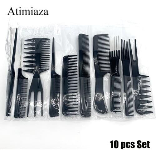 10 Pcs Hair Care Comb Set Anti Static Coarse Fine Toothed Tail Teasing Waves Pick Combs Professional Styling Comb Set
