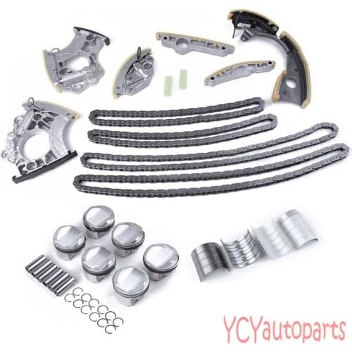 Engine Timing Chain Tensioner Pistons Rings Bearing Rebuilding Overhaul Set Fit For Audi A4 S4 A5 A6 A7 A8 Q5 Q7 3.0T V6
