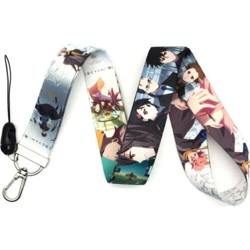 New animation character hanging rope, iPhone hanging rope, mobile phone belt metal clip neck with key chain, USB badge hanging