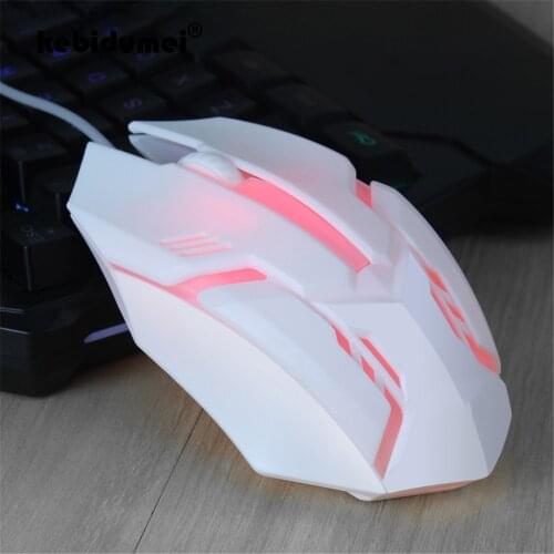 Kebidumei S1 USB Wired Gaming Mouse Optical Mice For Laptop Mice PC 7 Colors LED Backlit Ergonomic Gamer Mouse