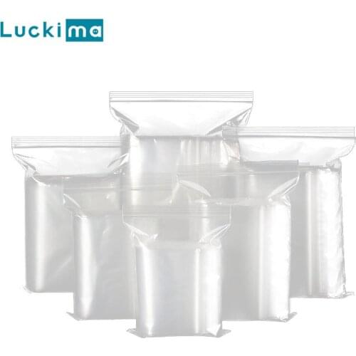 100Pcs/Lot Resealable Zip Lock Bags Food Storage Bag Self Seal Clear Plastic Poly Bag Reclosable Vacuum Fresh Kitchen Organizer