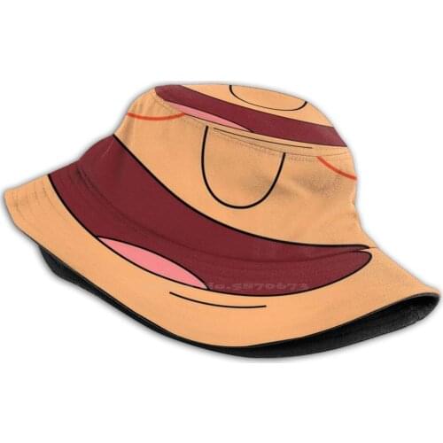 Linda - Pattern Design Printed Travel Bucket Hats Face Bobs Face Bob Bob Cartoon Moustache Nose Big Nose Eyebags Mollypollyp