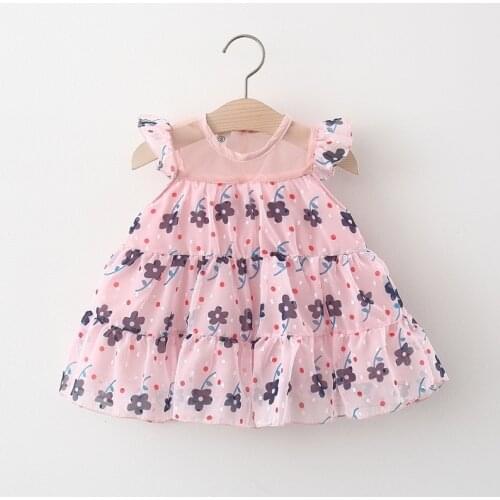 New born Girls Dresses Summer Floral Cute Wear Christening Flower Dress Baby Girls Vestido Infantil 1 3 Year Princess Clothes