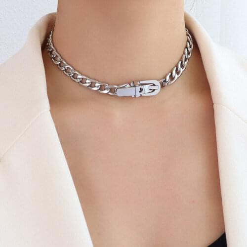 Popular New Vintage Gold Thick Chain Bracelet Metal Watch Buckle Women Men Bracelet Hip Hop Vintage Bracelet Necklace Jewelry