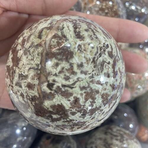 Natural Scenery Crystal Money Agate Color Texture Landscape Stone Ball Like A Globe Mineral Quartz Spheres Aesthetic Room Decor
