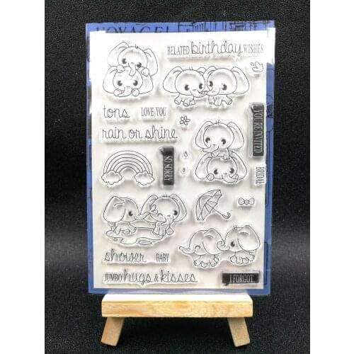 Birthday baby elephant Transparent Clear Silicone Stamp/seal for DIY Scrapbooking/ Album Decorative Clear Stamp Sheets A1187