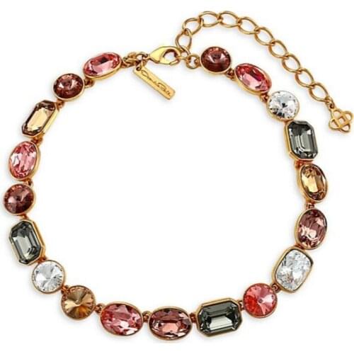 CSxjd Luxury Colorful crystal personality necklace and earrings