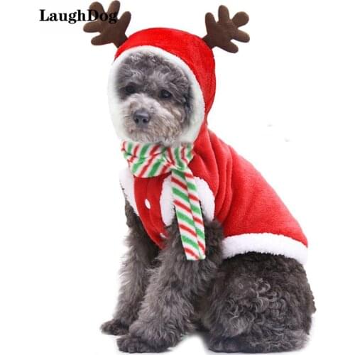 Fasion Winter Warm Christmas Dog Clothes Small Medium Dog Cat Coat Kitten Puppy Indoor Jacket Xmas Dogs Accessories Chihuahua