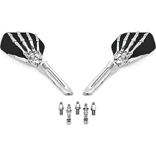 Brand NEW Black/Chrome Custom Motorcycle Skeleton Mirrors For Yamaha Roadliner Road Liner Midnight XV