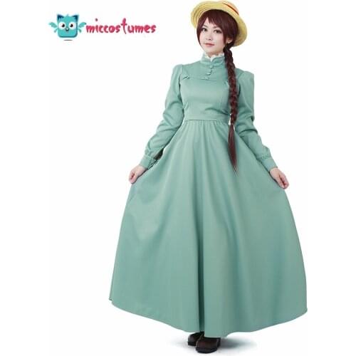 Sophie Hatter Dress Cosplay Howls Moving Castle Cosplay Women Halloween Costume Long Dress