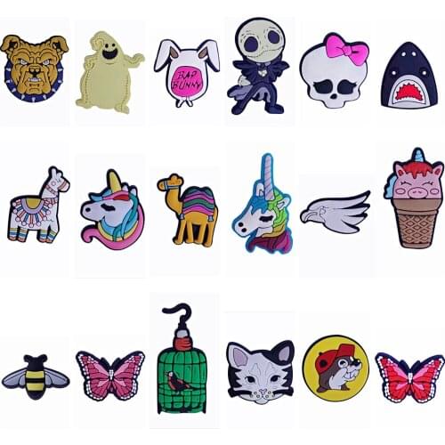 18PCS PVC Cartoon Fridge Magnetic Sticker Skull Horse Shark Unicorn Camel Eagle Bee Butterfly Refrigerator Magnets Photo Wall