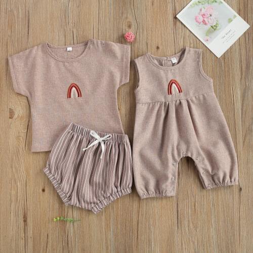 0-24M Infant Baby Girl Matching Clothes 2Pcs Set/Romper Summer Casual Baby Clothing Outfits