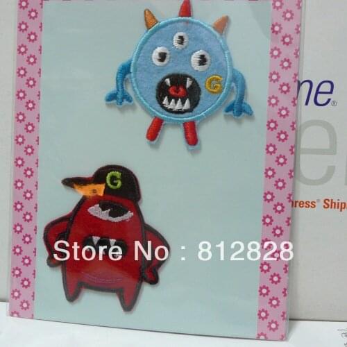 5sets 2pcs/set Monster Iron-on Embroidered Patch
