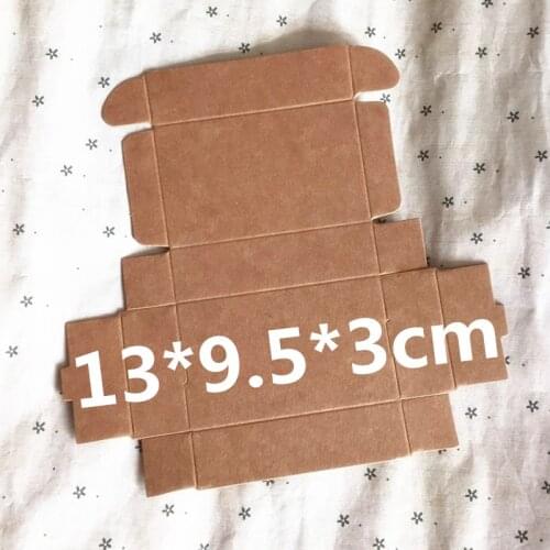 50 pcs 13*9.5*3cm Retro Mini Kraft Paper Box,DIY Wedding Gift Favor Boxes,Party Candy Box,Mini Single Cake Box Packaging