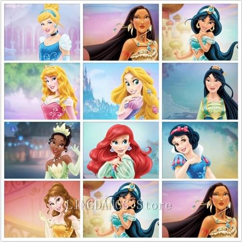 5D DIY Diamond Painting Disney Princess Cartoon Girl Diamond Mosaic Embroidery Cross Stitch Handmade Art Home Decor Kids Gift