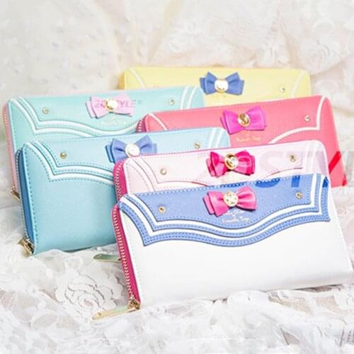 Anime Wallet Kawaii Moon Designer Leather Long Wallet Women Fashion Lovely Handbag Clutch Female