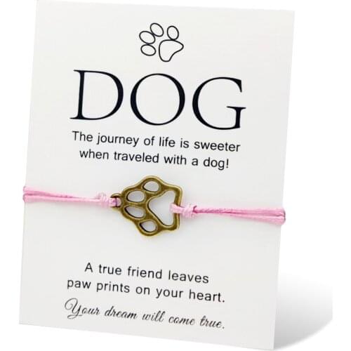 Dogs Paw Prints Adjustable Bracelets Women Men Unisex Fashion Jewelry Animal Lover Christmas Friendship Gift