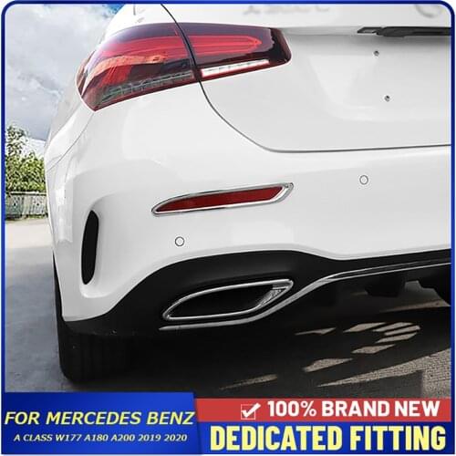Car Rear Foglight Decorative Cover Sticker Tail Fog Lamp Trims Cover For Mercedes Benz A Class W177 A180 A200 2019 2020