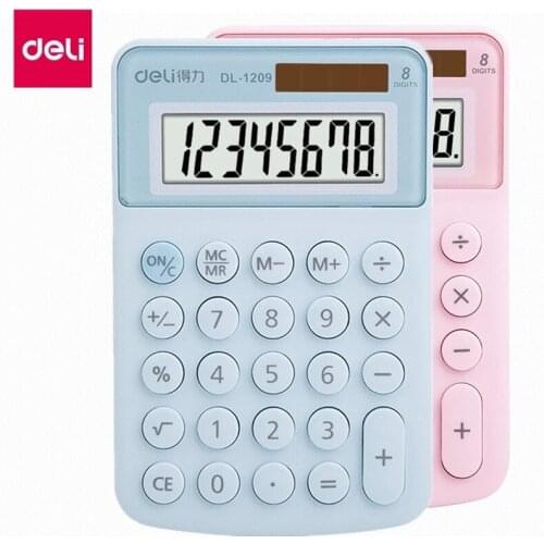 Deli 1209a mini calculator solar color student calculator portable easy to carry school office supplies