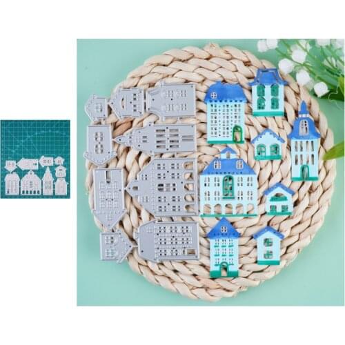 YaMinSanNiO House And Building New Metal Cutting Dies Scrapbooking DIY Album Paper Card Craft Embossing Stencil Dies Template
