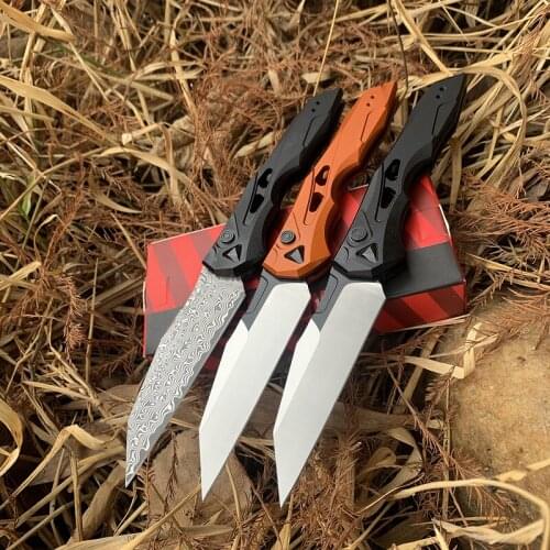 Kershaw7650 multifunction knife CPM154/Damascus blade aviation aluminum handle outdoor adventure self-defense tool