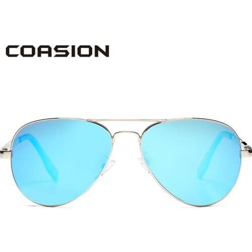 COASION 55mm Small Pilot Polarized Sunglasses for Kids and Small Face Women Men Sun Glasses Metal Frame Mirrored Lens CA0327
