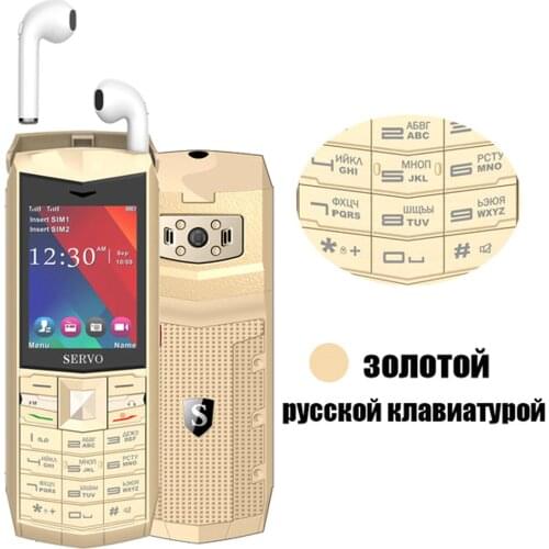 Original SERVO R26 2.4" Mobile Phone with TWS 5.0 Bluetooth wireless headphone 3000mAh Power Bank GSM GPRS 2 SIM Card cellphone