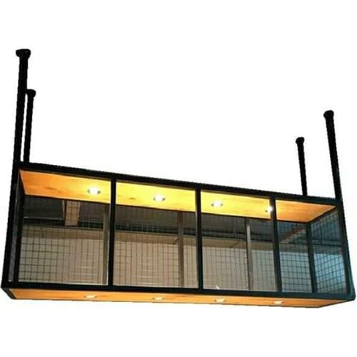 Front Desk Hanging Iron Hanging Cabinet, Bar Bar Bar Wine Rack, Storage Rack, Industrial Air Hanger, Solid Wood Hanging Cabinet