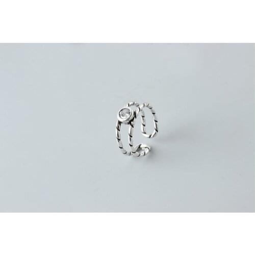 S925 Thai Silver Lady Ring Weave Twist Retro Fashion Open Ring Global Free Shipping Allied Express Anniversary Rings for Women