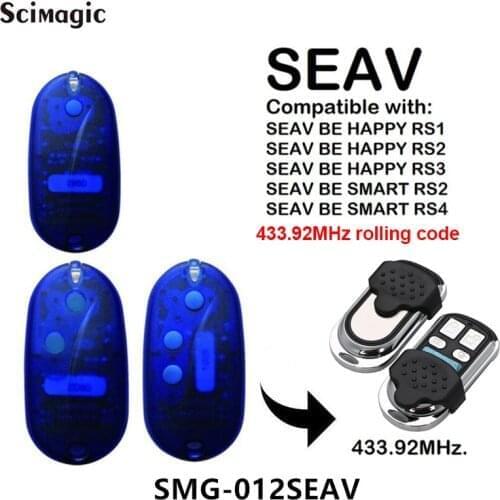 SEAV BE HAPPY RS1 RS2 RS3 New Garage Door Remote Control 433.92MHz Rolling Code Transmitter Gate Controller Command