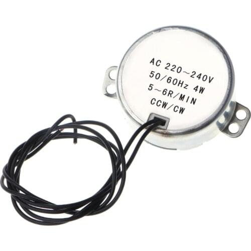 AC Synchronous Motor 220-240V Geared Motor 4W CW/CCW Large Torque 5-6RPM 50/60Hz Permanent Magnet Synchronous Motor