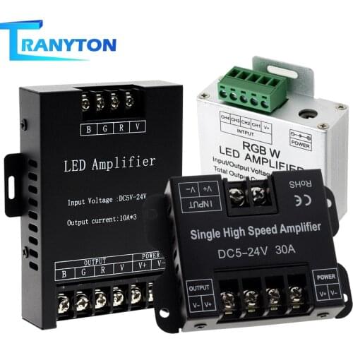 LED Strip Amplifier DC5V-24V Single High Speed Controller Amplifier for Single Color RGB RGBW Light Power Repeater Console