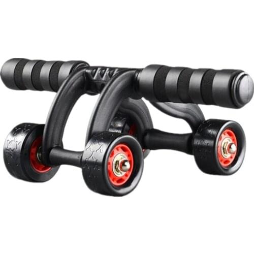Three Four Wheels Ab Abdominal Exercise Roller With Extra Thick Knee Pad Fender Body Fitness Training Machine Ab Wheel Gym Tool