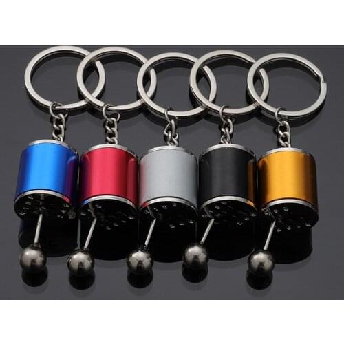 Creative car 6 Speed Gearbox Gear head Keychain Manual Transmission Lever Metal Key Ring Car Refitting Metal Pendant keychain