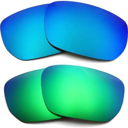 Ice Blue Mirrored & Green Mirrored Polarized Replacement Lenses for Style Switch Frame 100% UVA & UVB
