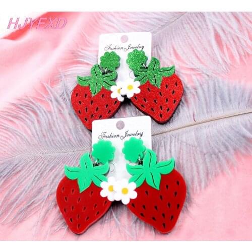 1pair) HP018 Acrylic Strawberry Earring High Quality Glitter Acrylic Earrings