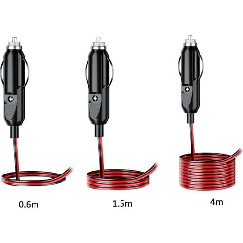 12V 24V DC Car Cigarette Lighter Plug Male Connector 20A Fused with 0.6m 1.5m 4m Wire Universal Supply Power Supply Plug Socket