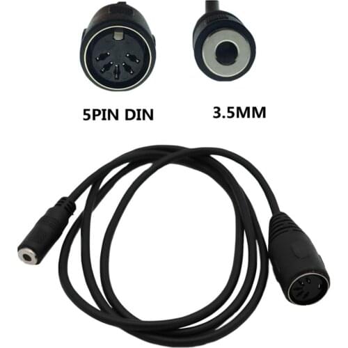 1x DIN 5Pin MIDI Female Jack To 3.5mm 1/8" Female Stereo Extend Audio Adapter Connector Cable 50cm/1m/1.5m