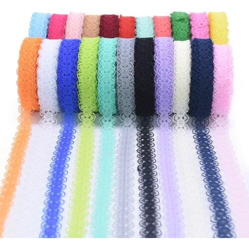 20Yard/roll 14mm Handicrafts Lace Ribbon Embroidered Net Lace Trim Bilateral Lace Fabric Ribbon Roll DIY Sewing Home Accessories