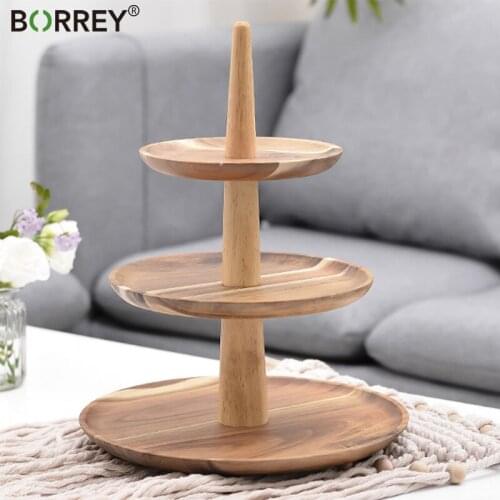 BORREY 3Layer Cupcake Dessert Dishes Plates Tower Tray Fruits Cookies Sweets Dish Round Service Tray Wedding birthday Cake Plate