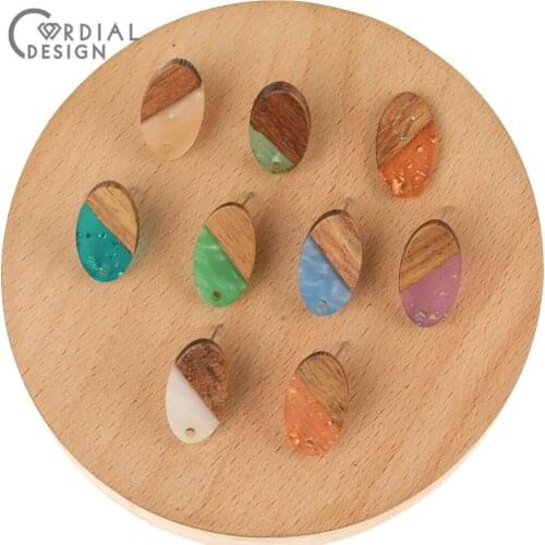 Cordial Design 100Pcs 11*20MM DIY Accessories/Oval Shape/Natural Wood/Hand Made/Jewelry Findings & Components/Earrings Stud